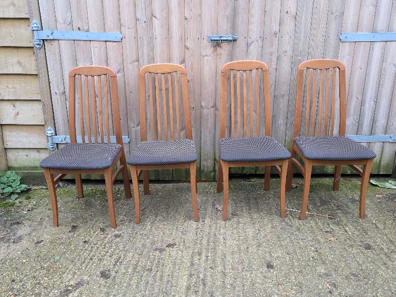 Set of 4 Mid-century modern teak dining chairs