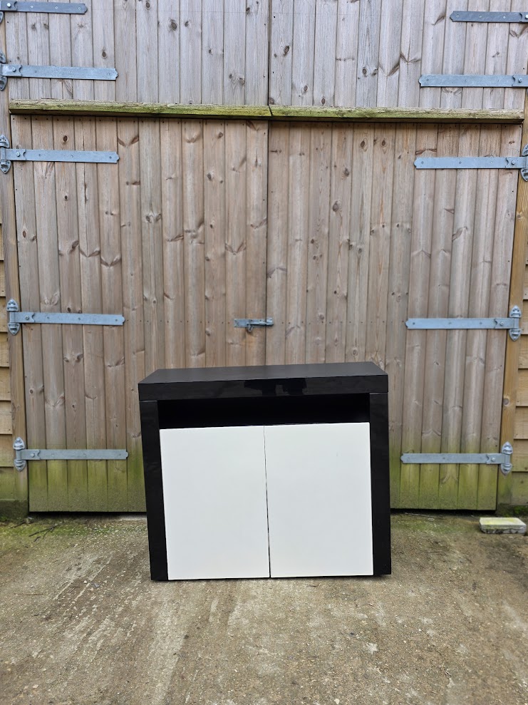 Black and white gloss sideboard