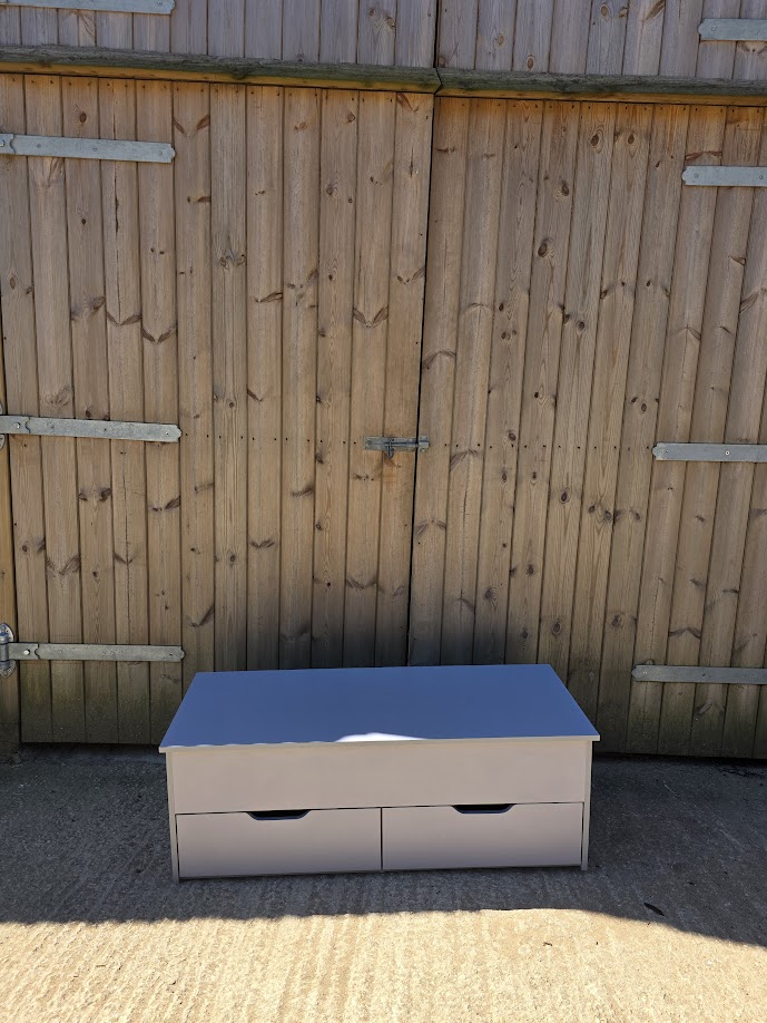 2 drawer lift up grey coffee table