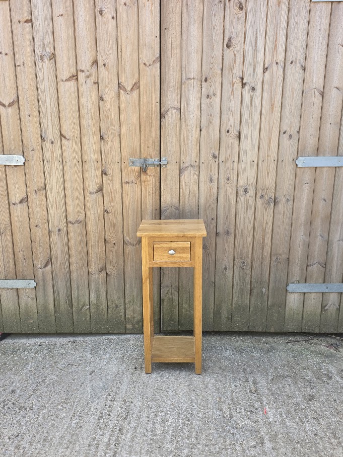 Oak tall side table