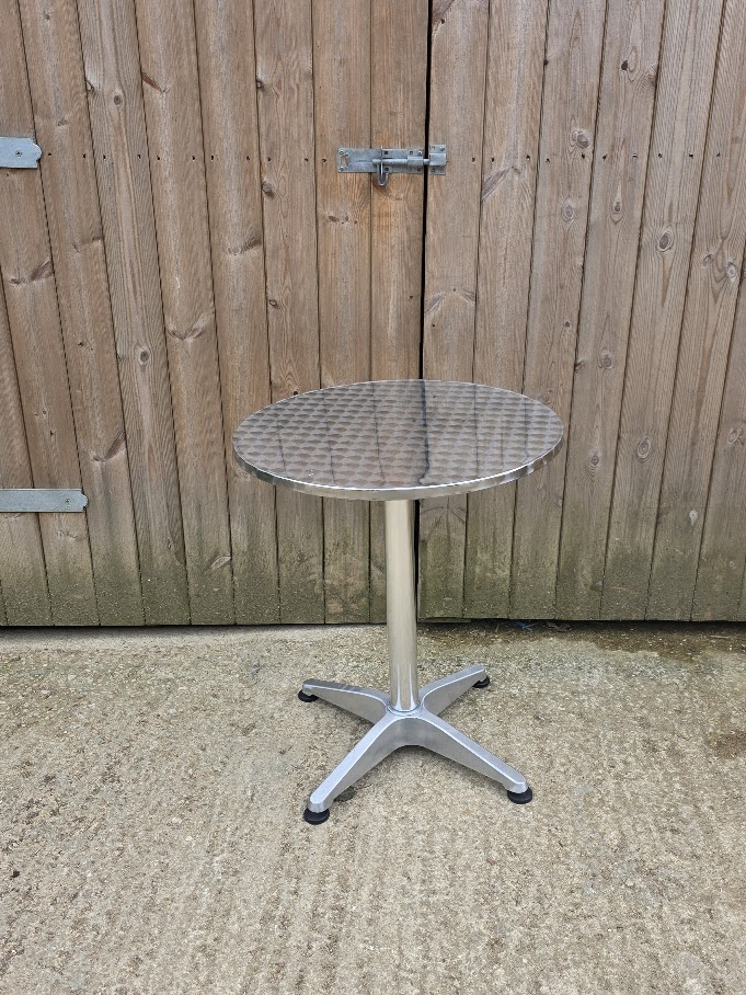 Small round silver table