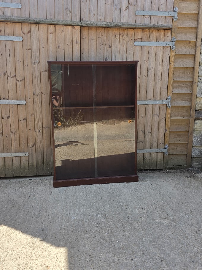 Large glass front bookcase