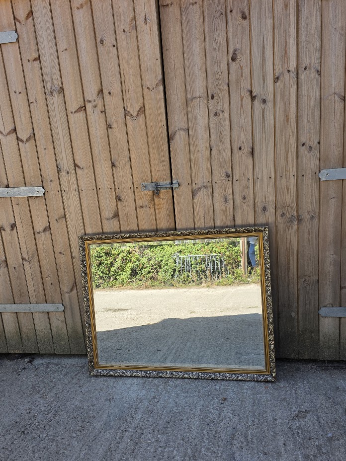 Large bevelled glass ornate mirror