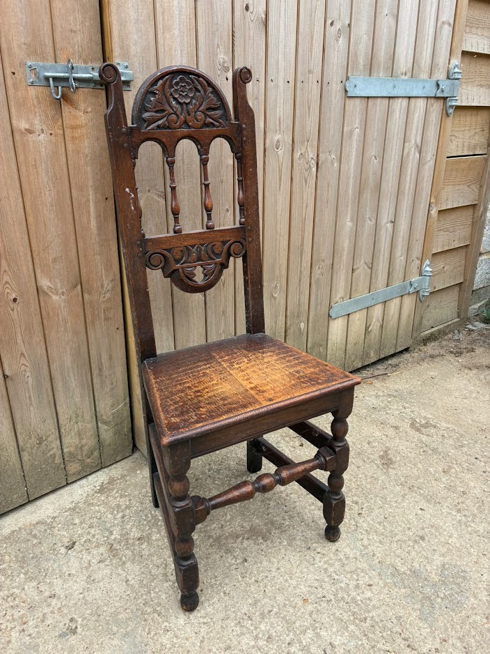 Antique carved Oak dining chair