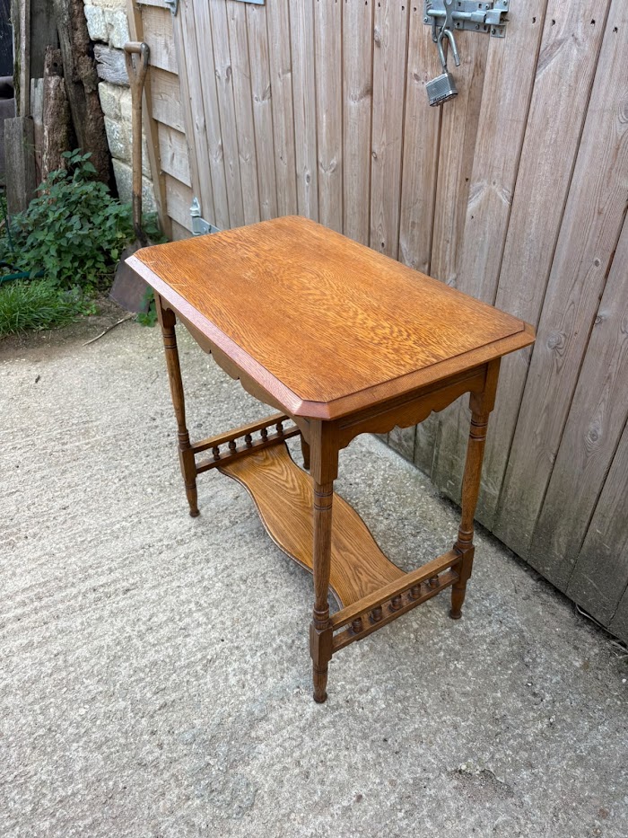 Antique two tier Oak side table
